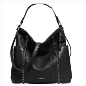 COACH PARK LEATHER PYRAMID STUD HOBO